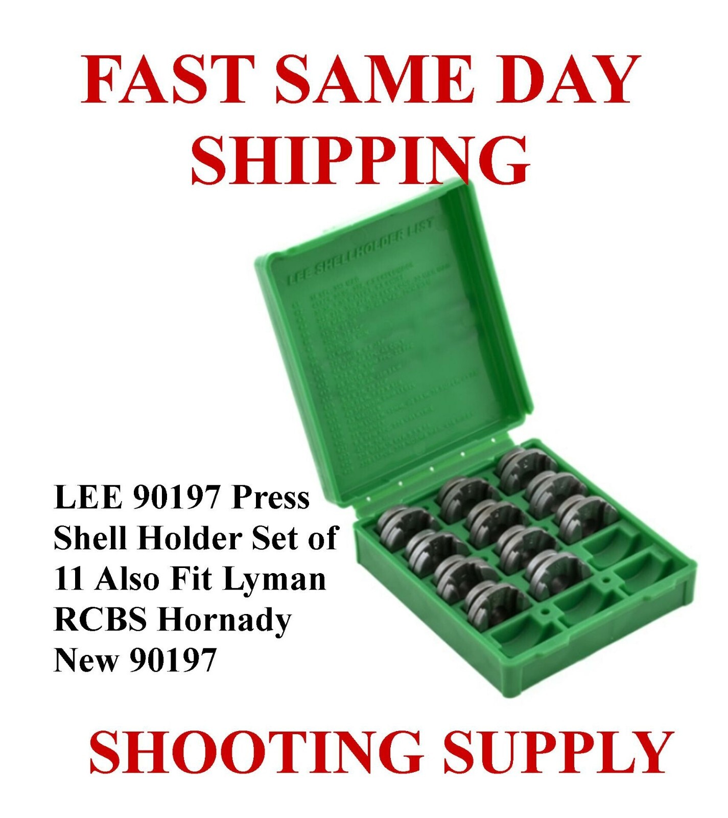 LEE 90197 Press Shell Holder Set of 11 Also Fit Lyman RCBS Hornady New 90197
