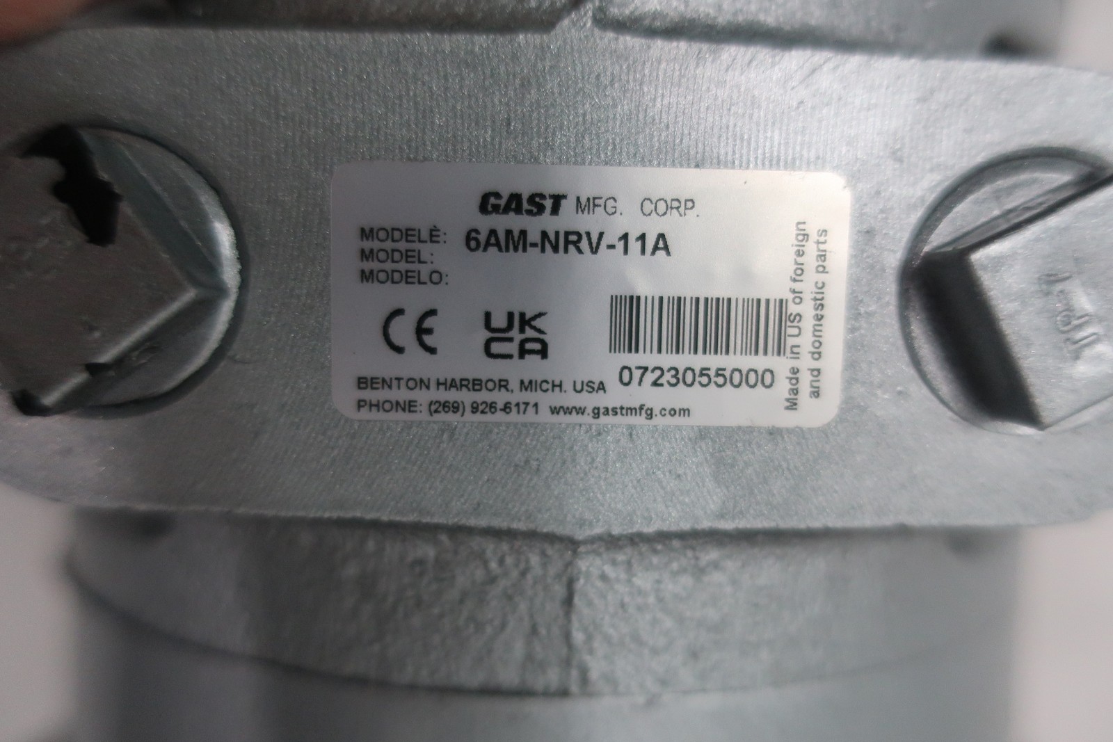 Gast 6AM-NRV-11A Rotary Vane Air Motor 5/8in