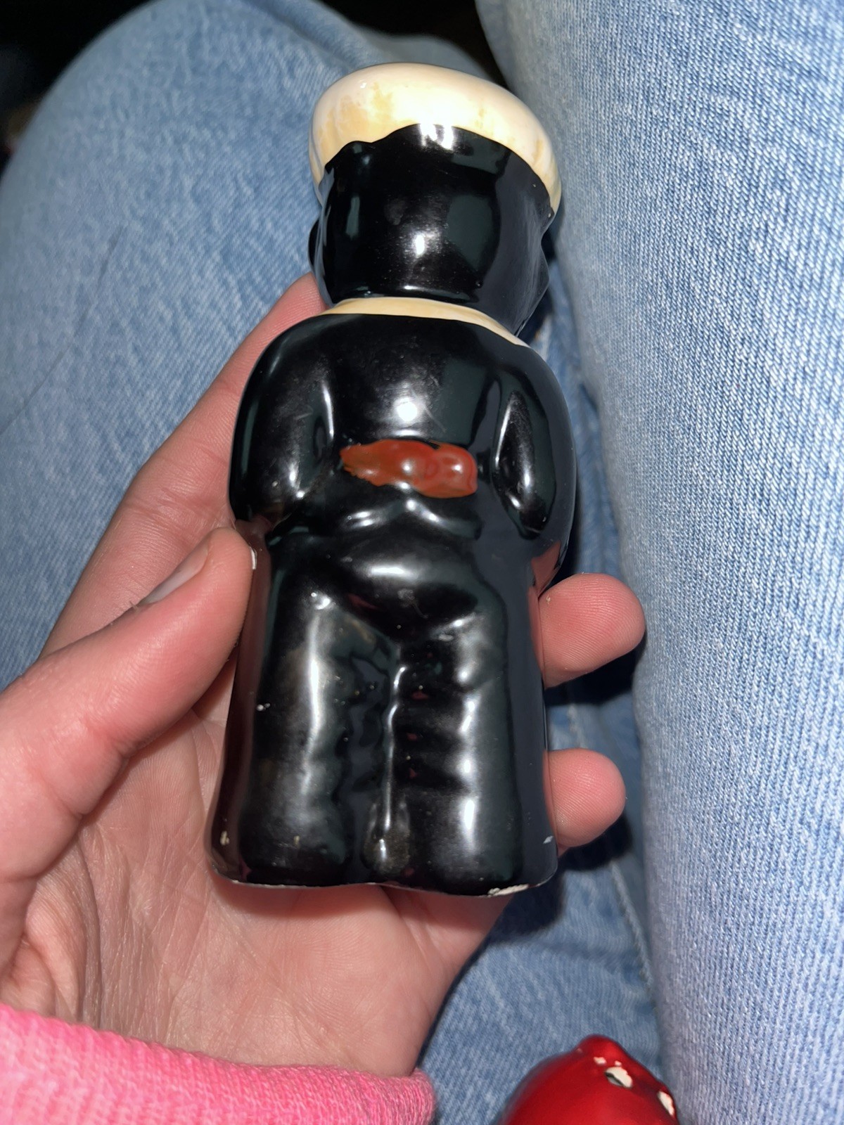 Vintage African Lady And Man Salt And Pepper Shaker Porcelain New Orleans LA