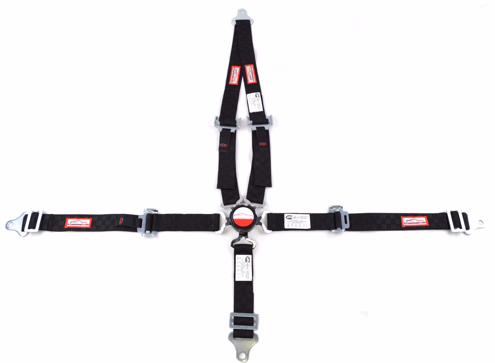 QUARTER MIDGET HARNESS 5 POINT CAM LOCK 2" SFI 16.1 UNIVERSAL BLACK CHECKERBOARD