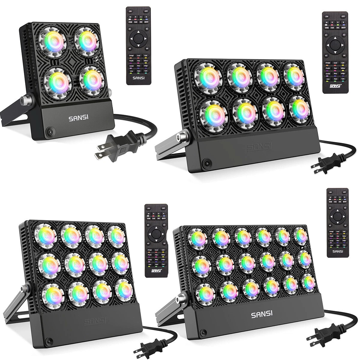 RGB Flood Lights Outdoor Party Celebration Garden Yard Decoration W/Remote SANSI