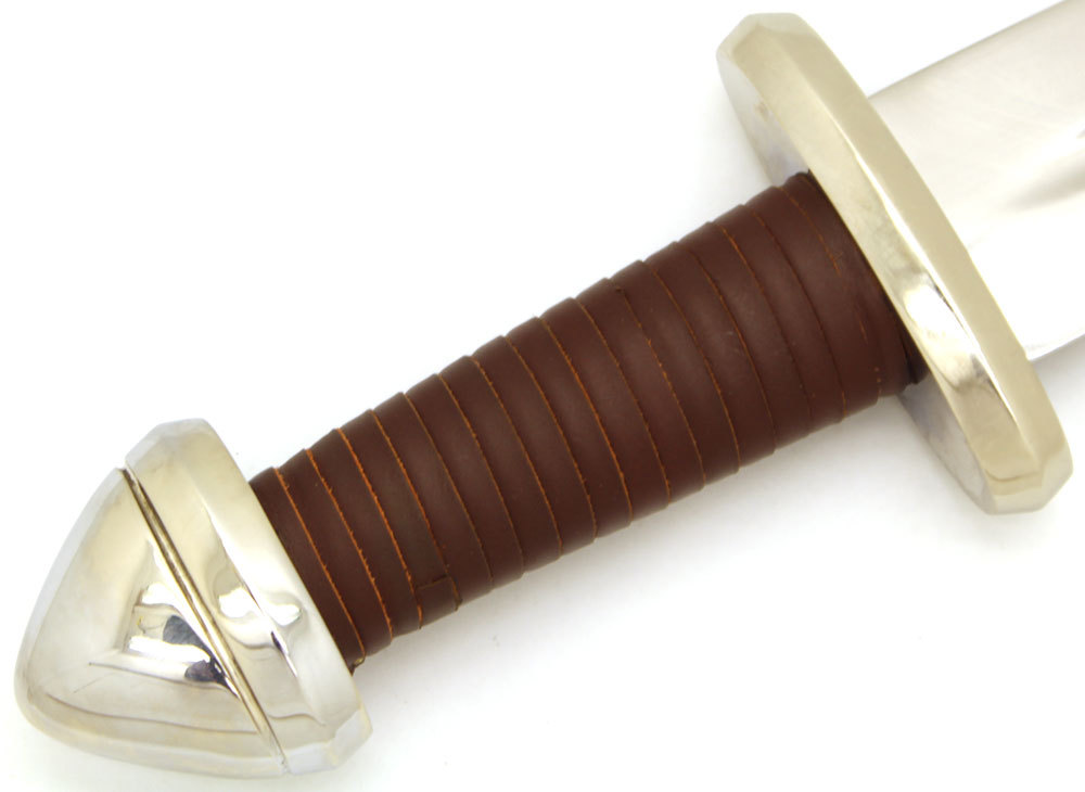 10th Century Full Tang High Carbon Steel Viking Sword w/ Brown Leather Sheath