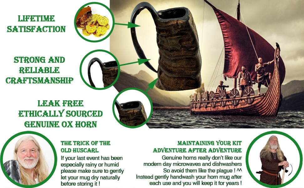 Viking Drinking Horn Mug Ale Beer Wine Ceremonial Medieval Drinkware Set of 2