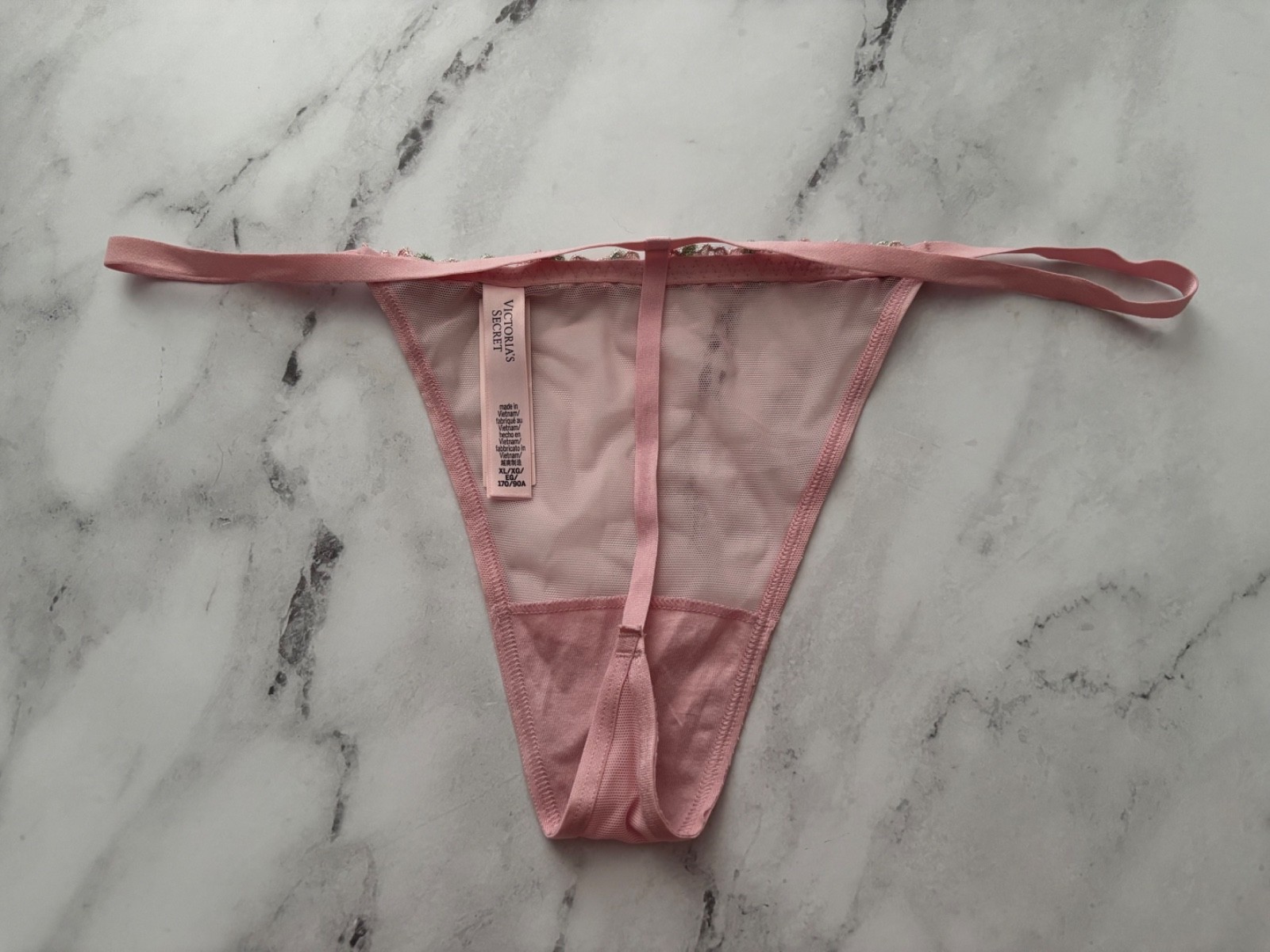 Victoria's Secret Lily Embroidered Floral Corset + V String Panty Set XL