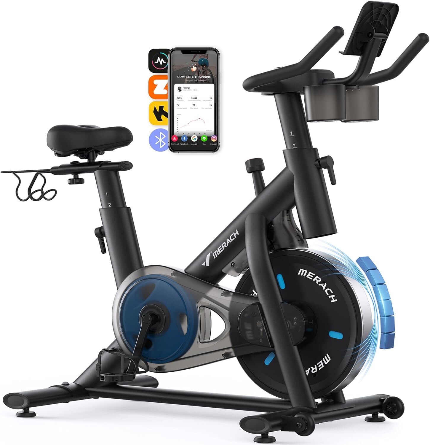 MERACH S26 Pro Exercise Magnetic Stationary Bike Low Noise Indoor Cycling Bike