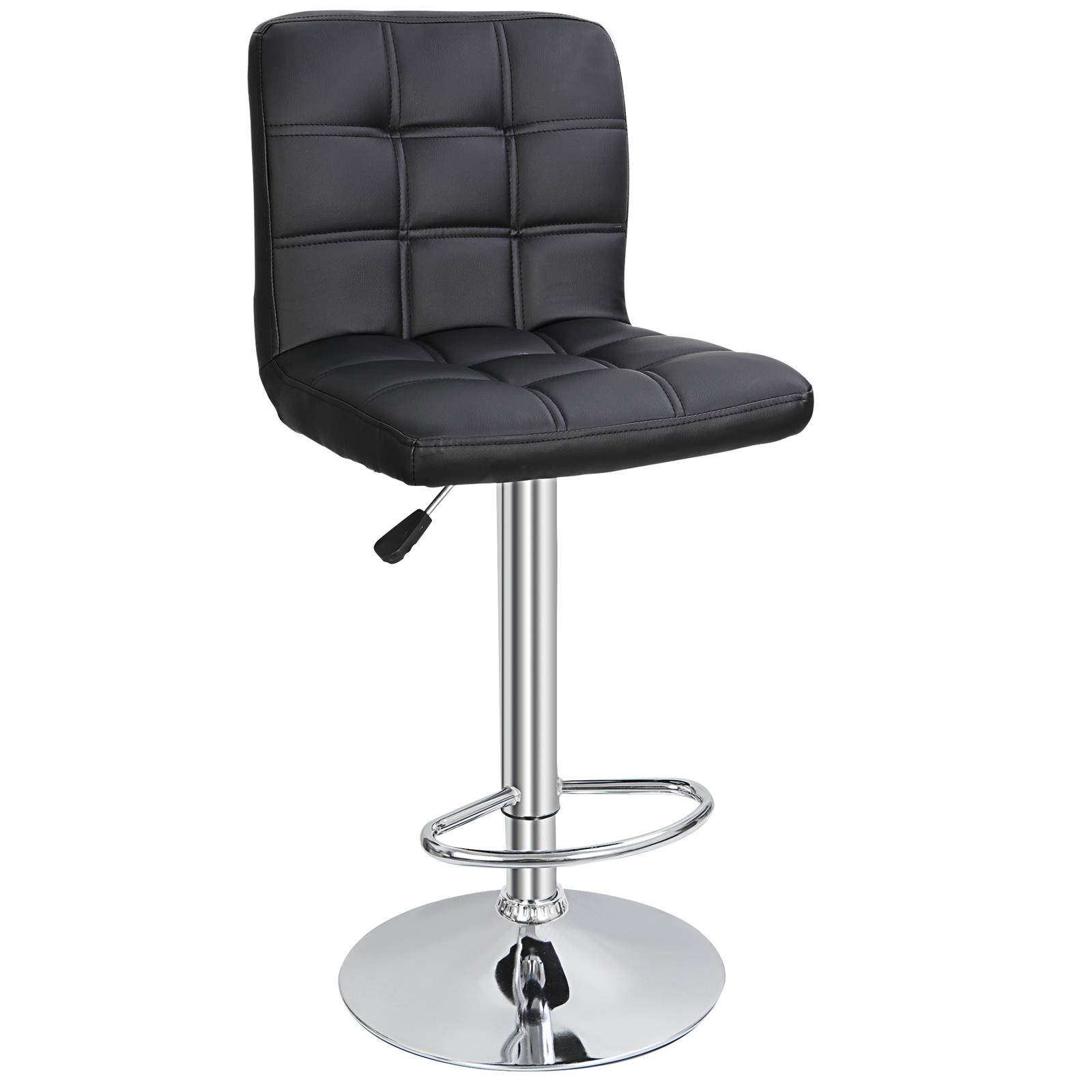 Set of 4 Black Adjustable Modern Swivel Bar Stools Dining Chair Counter Height