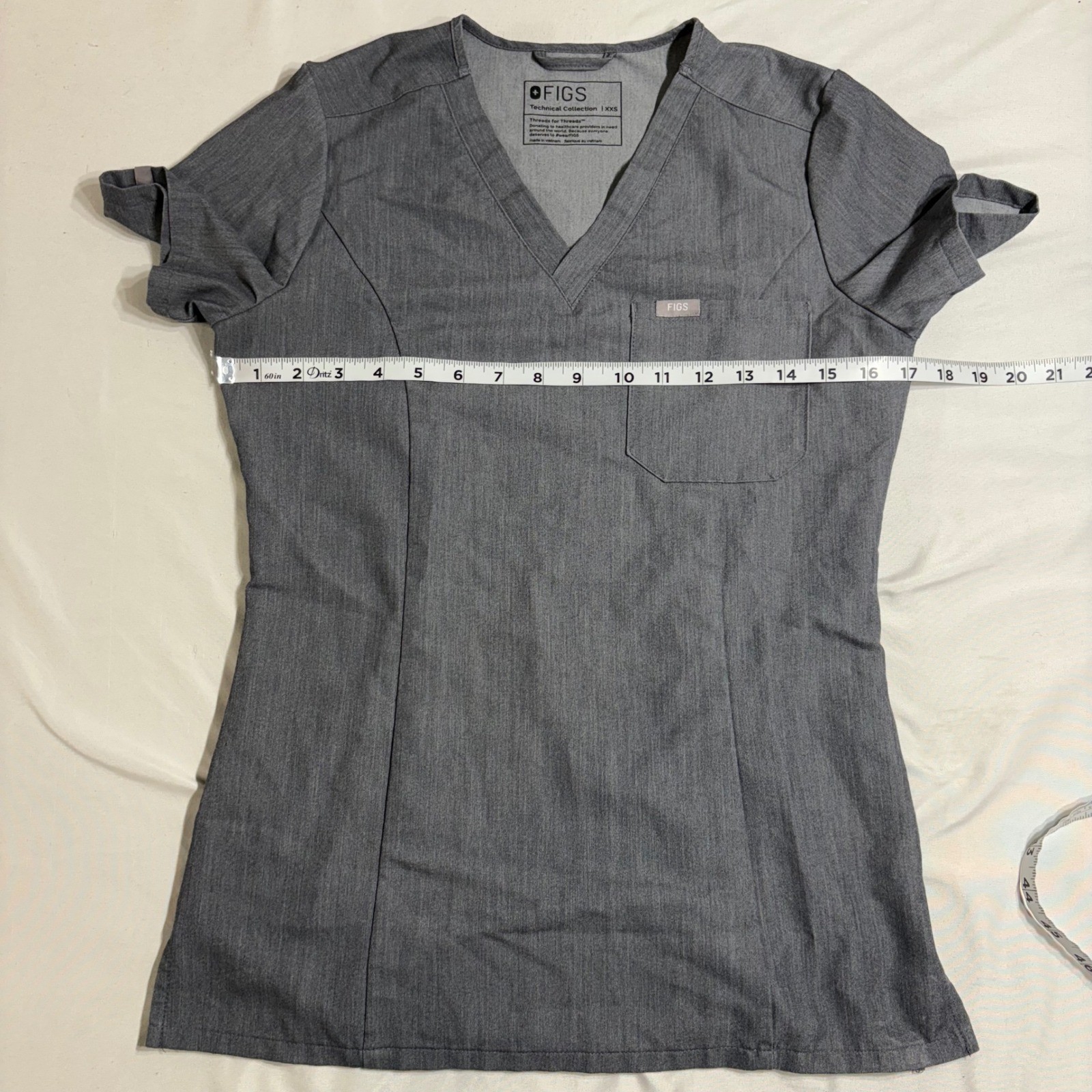 FIGS Scrub Set Women XXS/XSP Gray Casma V-Neck Zamora Jogger Technical Collectio