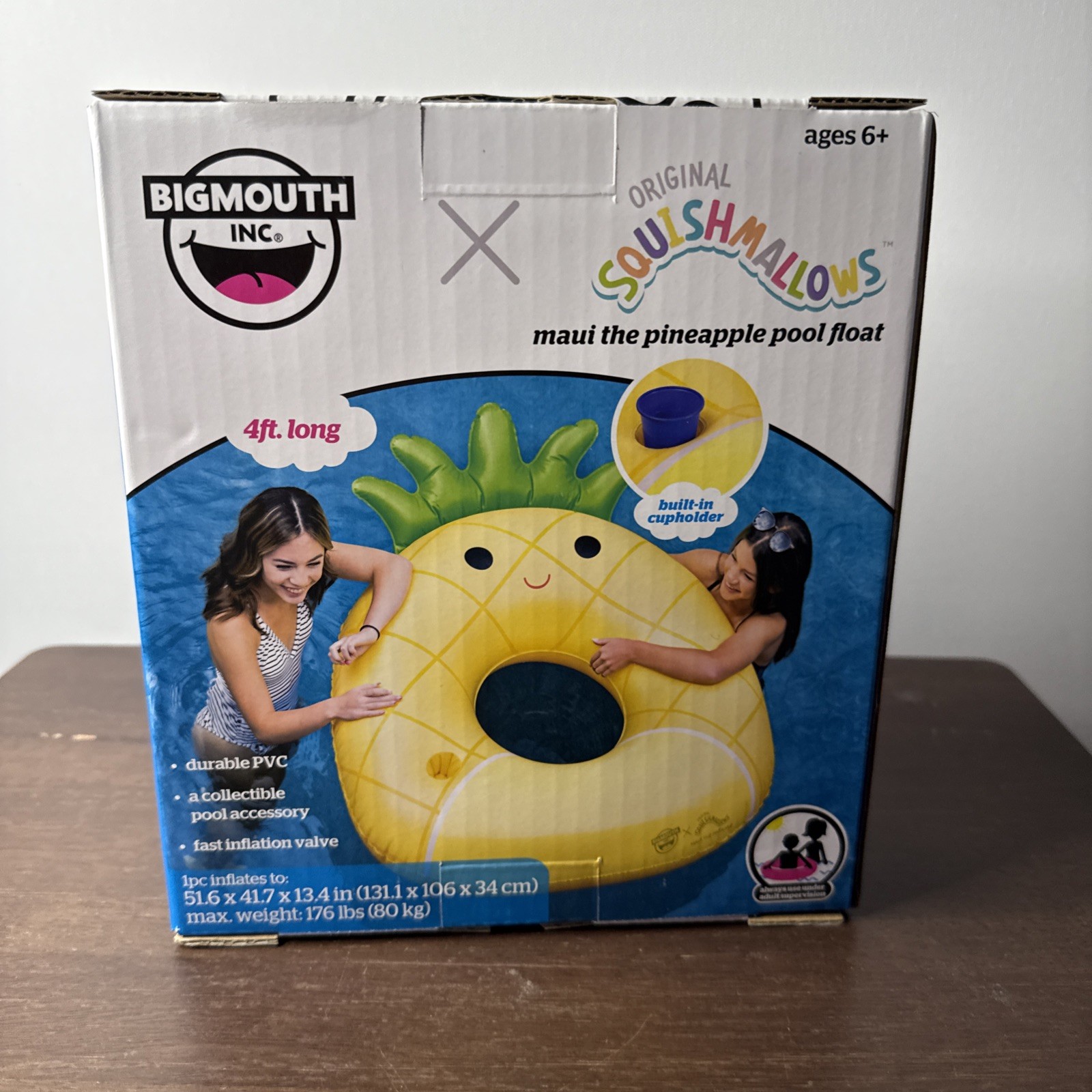 BigMouth, Squishmallows Maui the Pineapple Pool Float, 51.6" x 41.7" x 13.4"