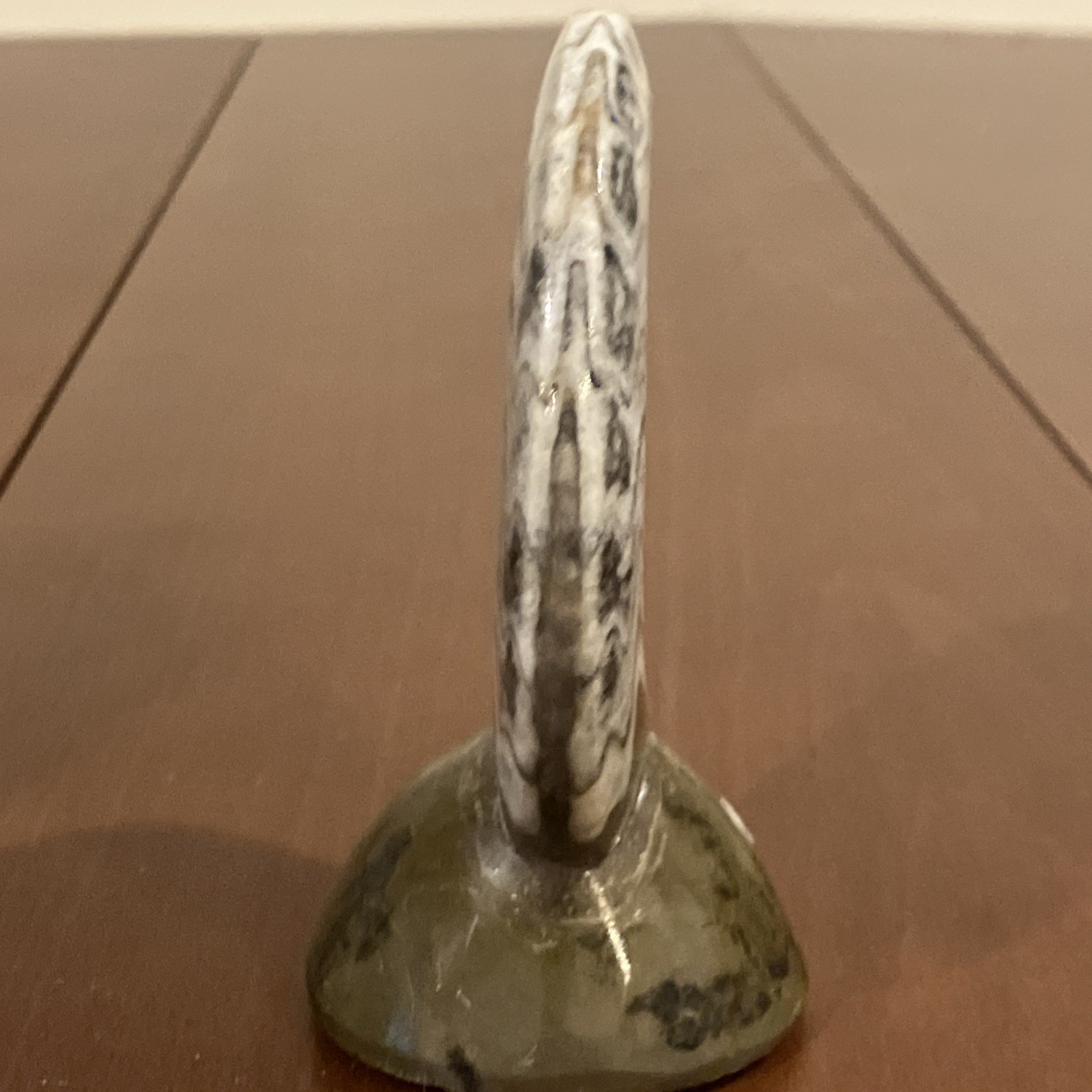 Polished Ammonite Fossil Cross Section Display Specimen w/ Stand