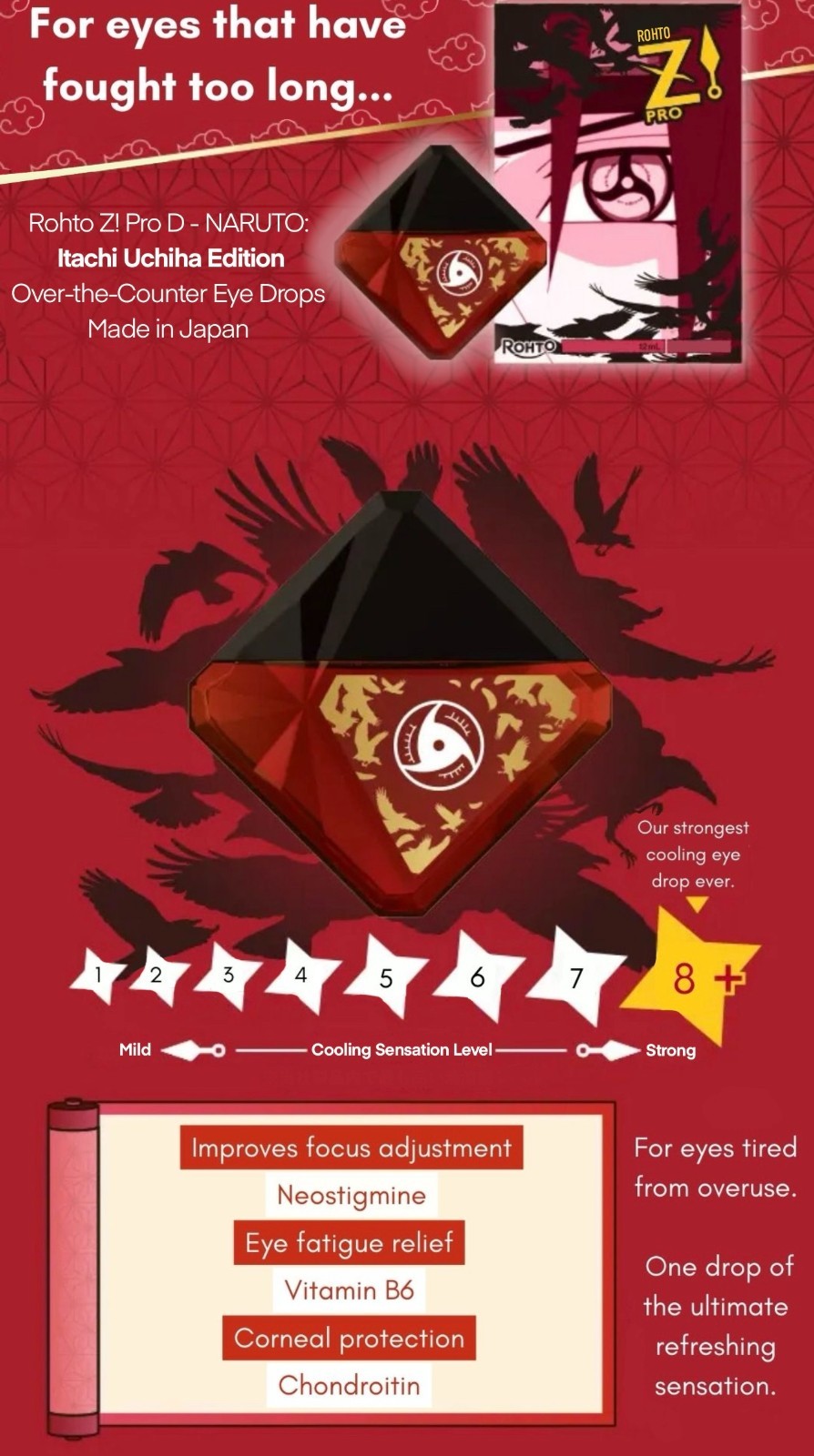 Limited Edition Naruto Eye Drops – Rohto Z! NARUTO Anime Eye Drops
