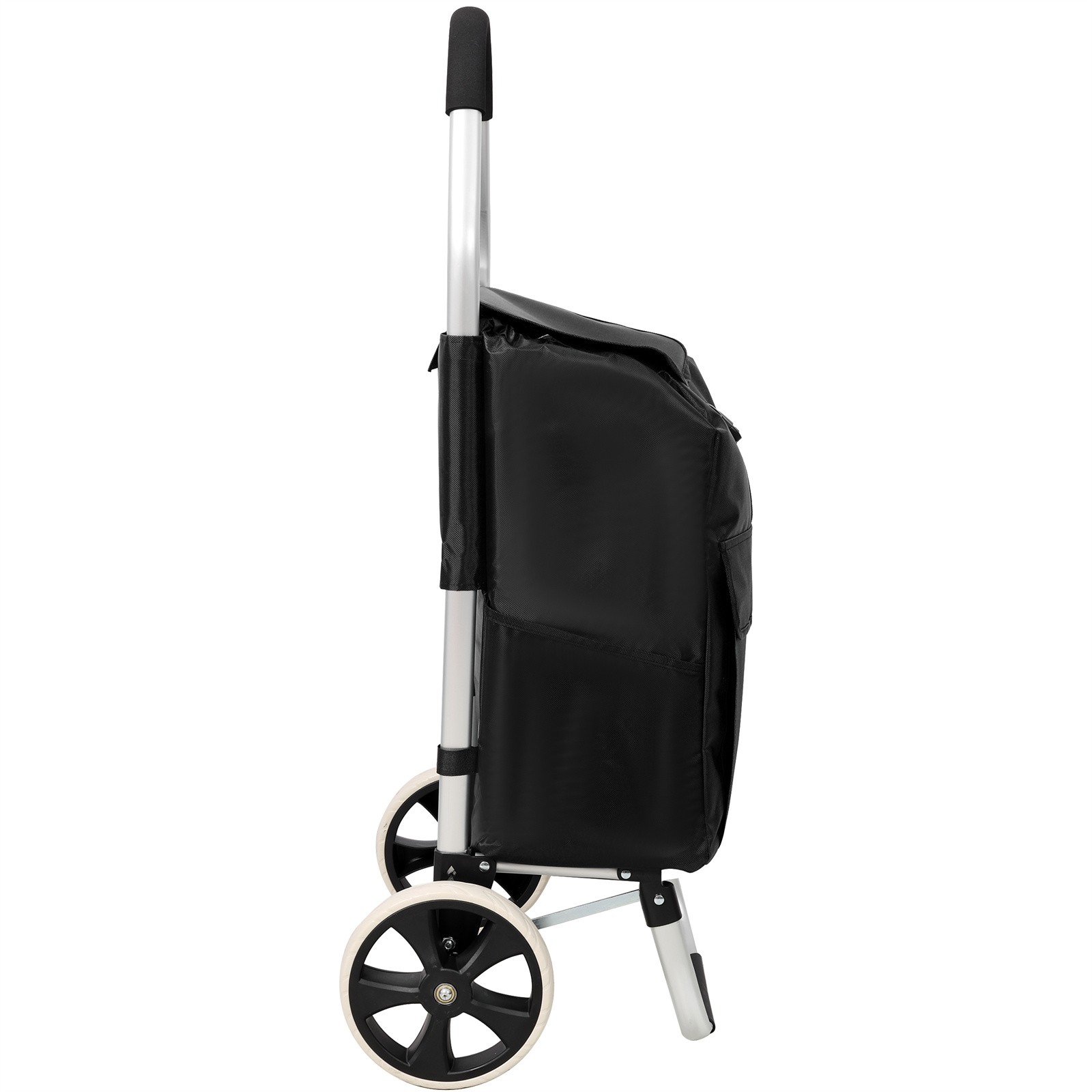 Trolley Dolly Foldable Shopping Grocery Cart with Wheels and Removable Bag
