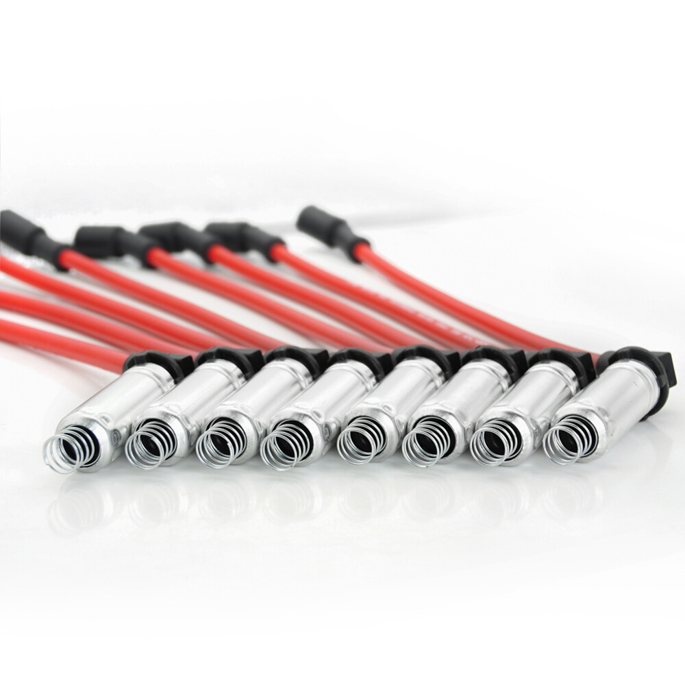 High Performance 8x Spark Plugs and 8x Wires Set for Chevy GMC 4.8L 5.3L 6.0L V8