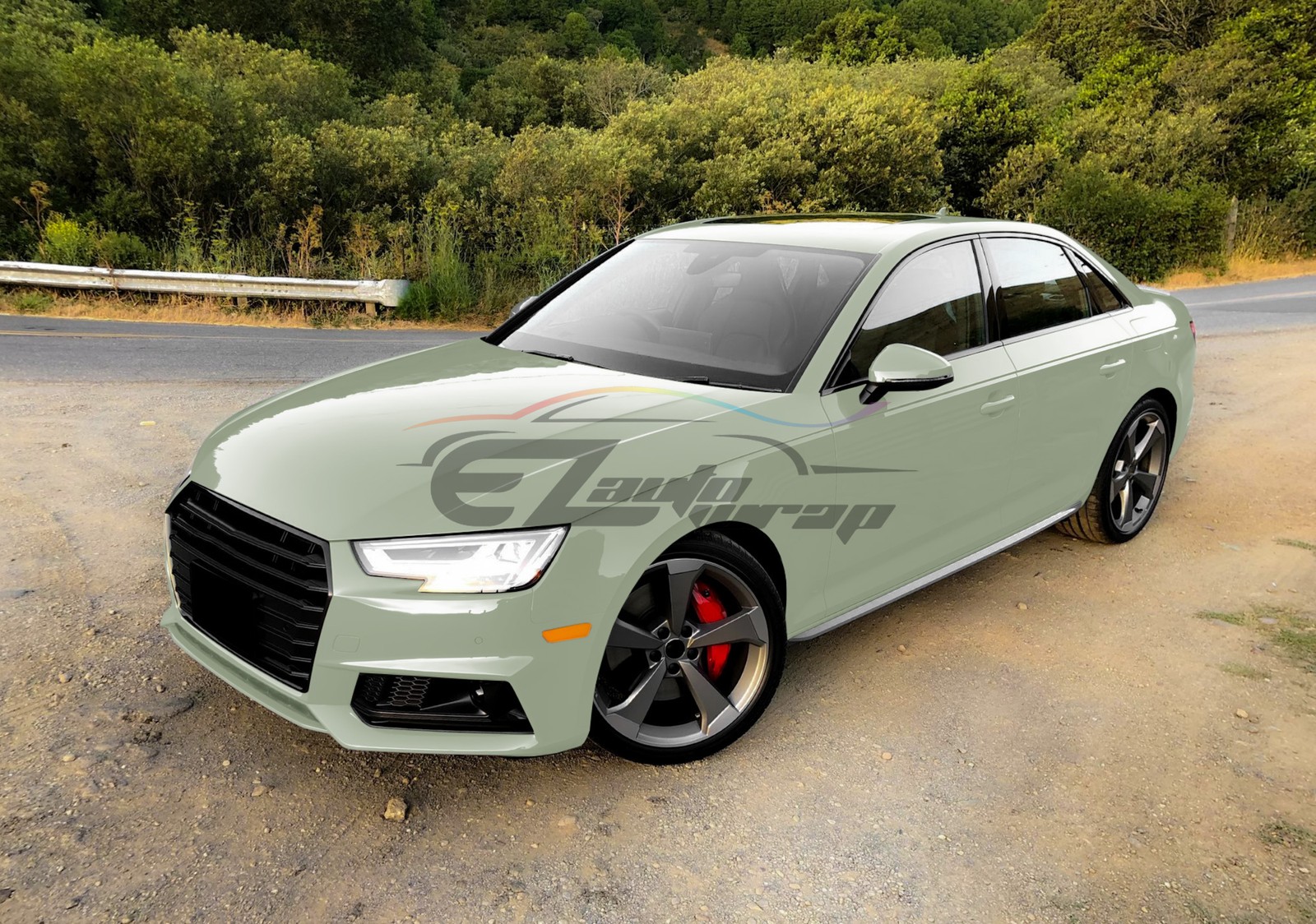 High Gloss Light Khaki Green Car Vinyl Wrap Sticker Decal Sheet Film Air Release