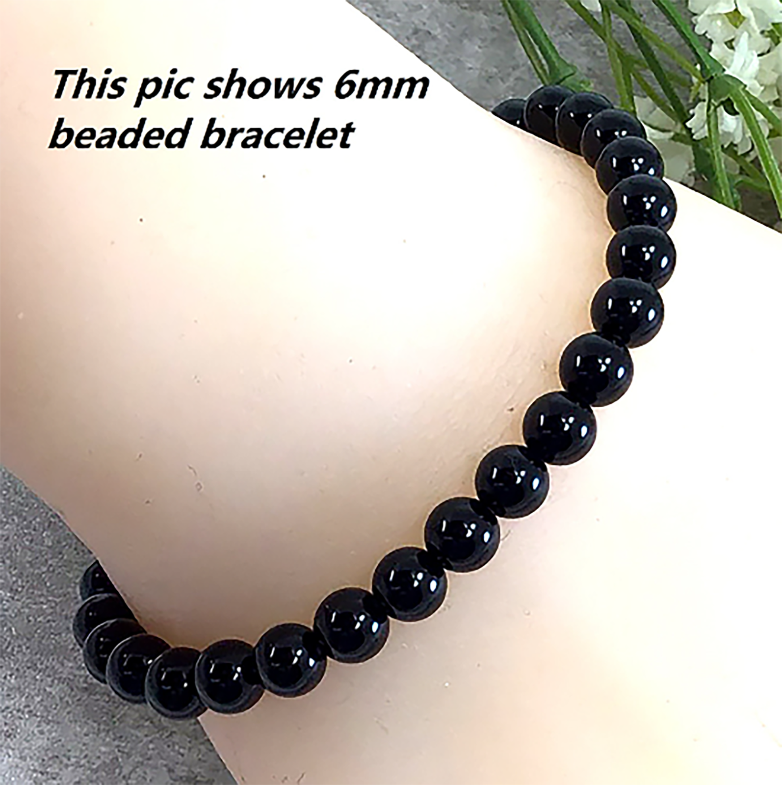 Black Onyx Beads Stretchy Bracelet Healing Gemstone 4mm 6mm 8mm 10mm12mm