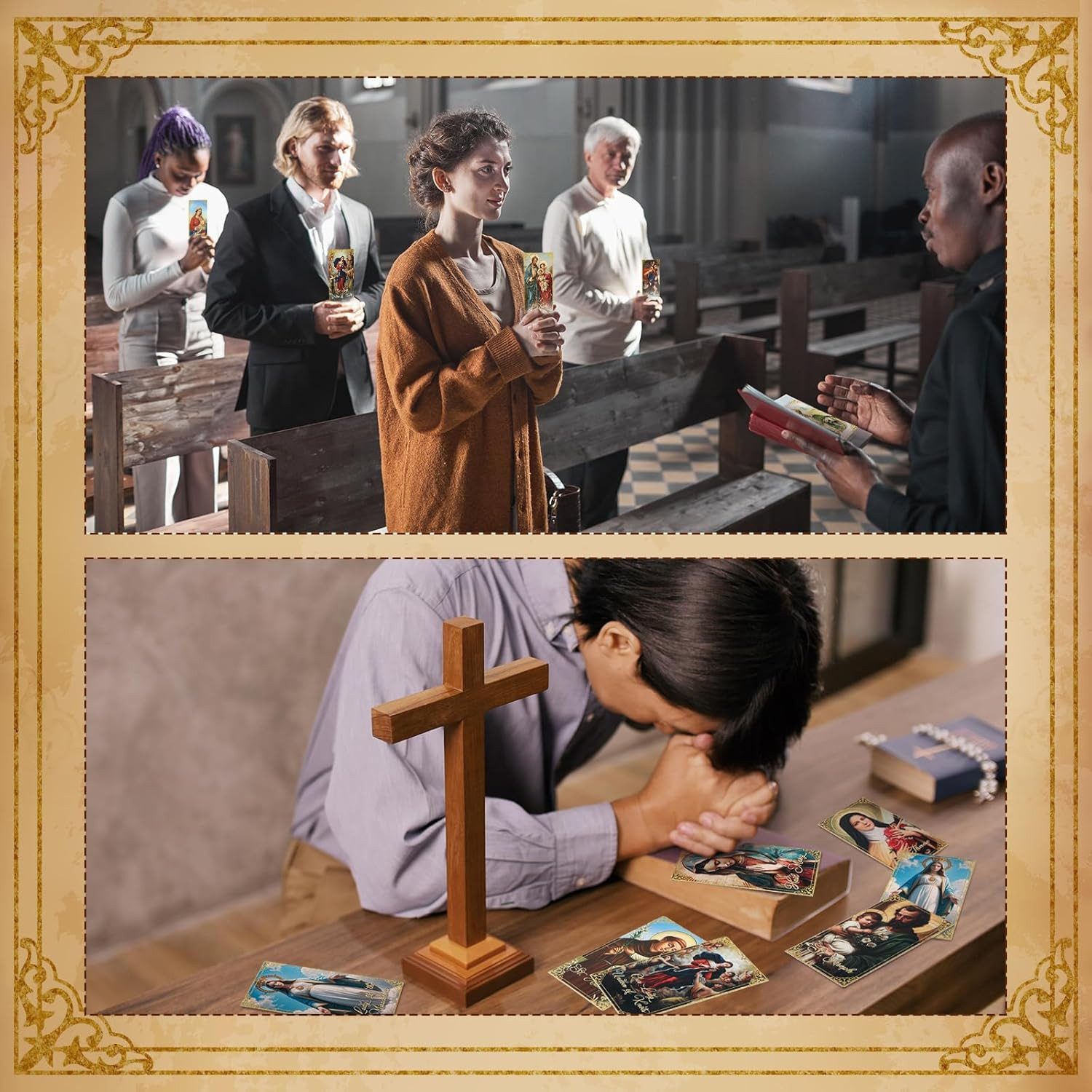 240 Pcs Catholic Prayer Cards Gifts Bulk Holy Cards with Catholic Saints and ...