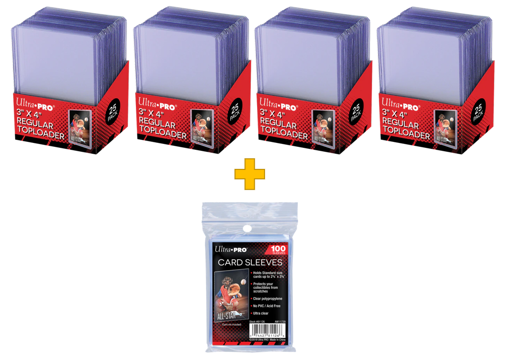 Ultra Pro 3x4 Top Loaders & Soft Sleeves - 25, 50, 100, 200, 300, 500, 1000