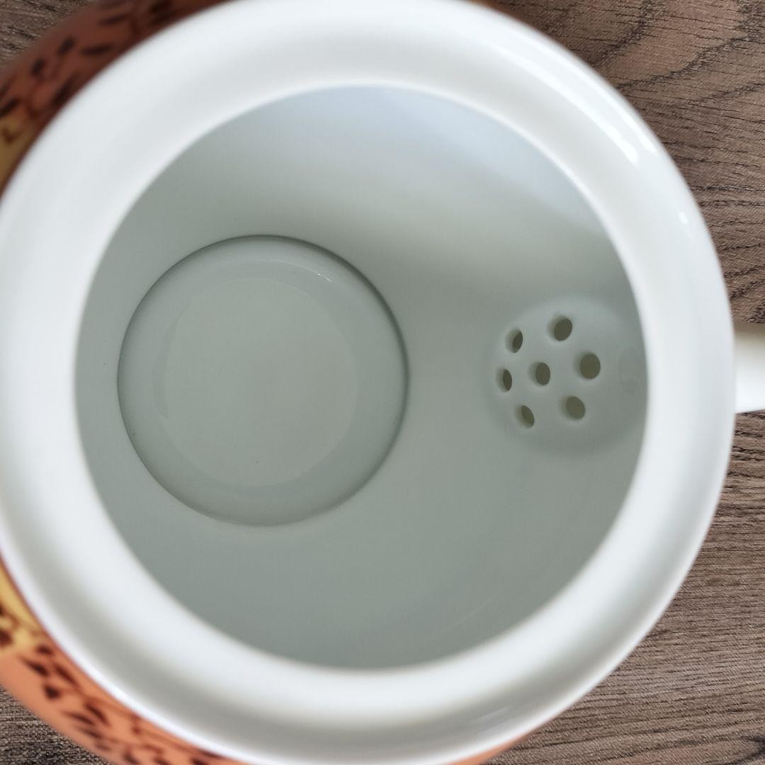 Hermes Paris Tea Pot Africa Orange Porcelain Tableware near mint gift