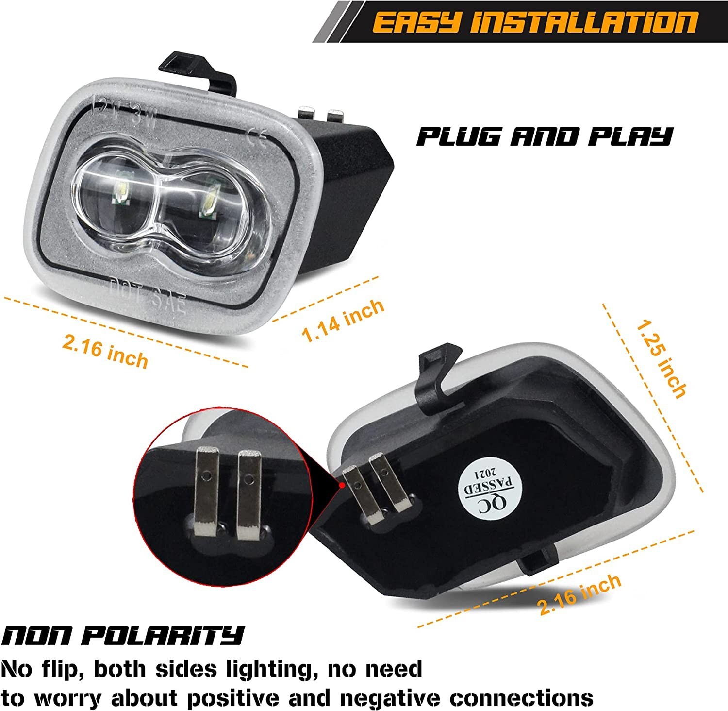 For 2015-2022 F150/17+ F250 F350 LED Tow Mirror Puddle Courtesy Light Lamp SET