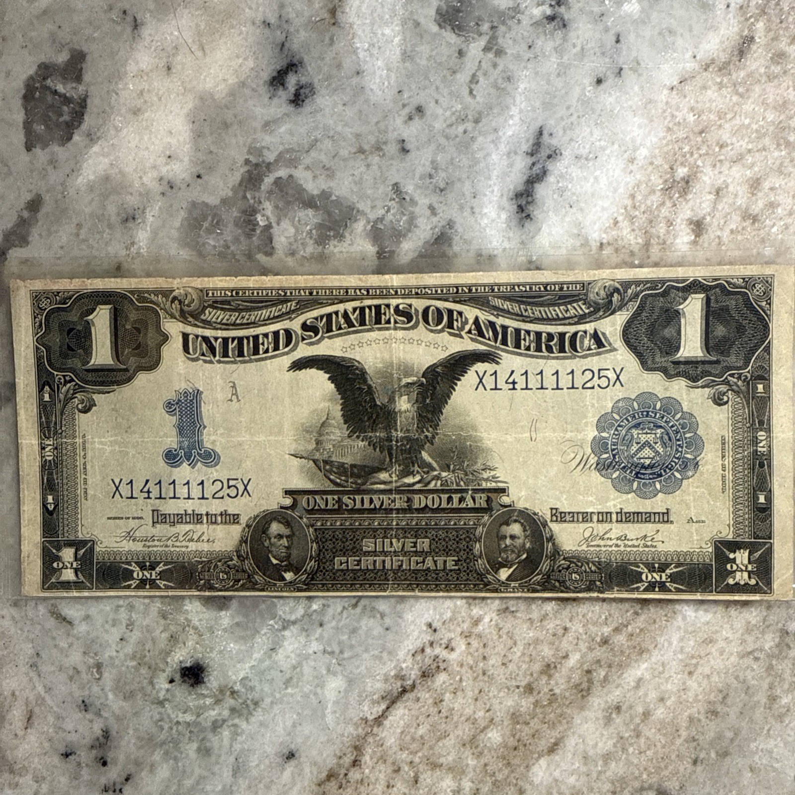 1899 $1 Black Eagle Silver Certificate Fr#233 Circulated (VF/VF+) Nice Serial #