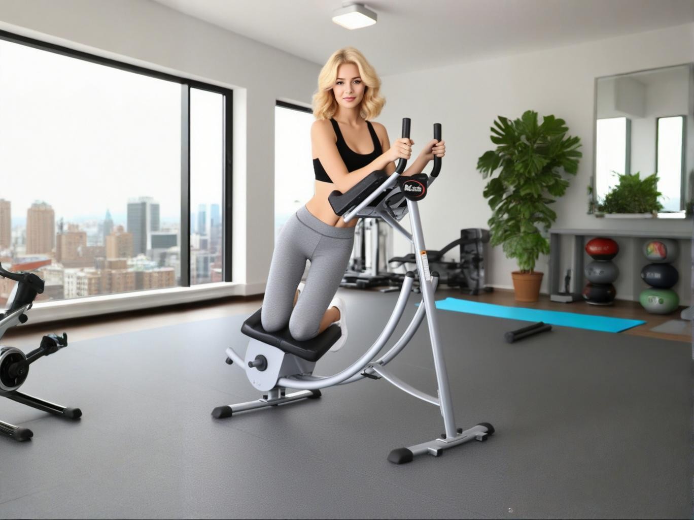 Ab Machine Core & Abdominal Workout Equipment For Home Gym Adjustable Ab Crunch