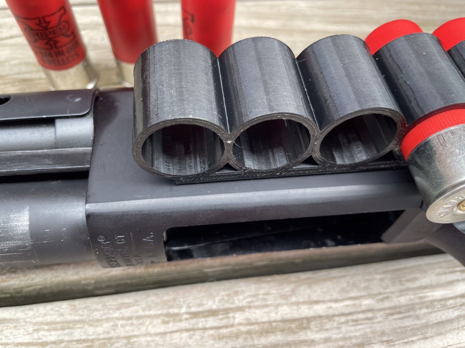 Flexible Shotgun Side Saddle 12 ga Shell Holder Fits Mossberg 590 500 NEW DESIGN