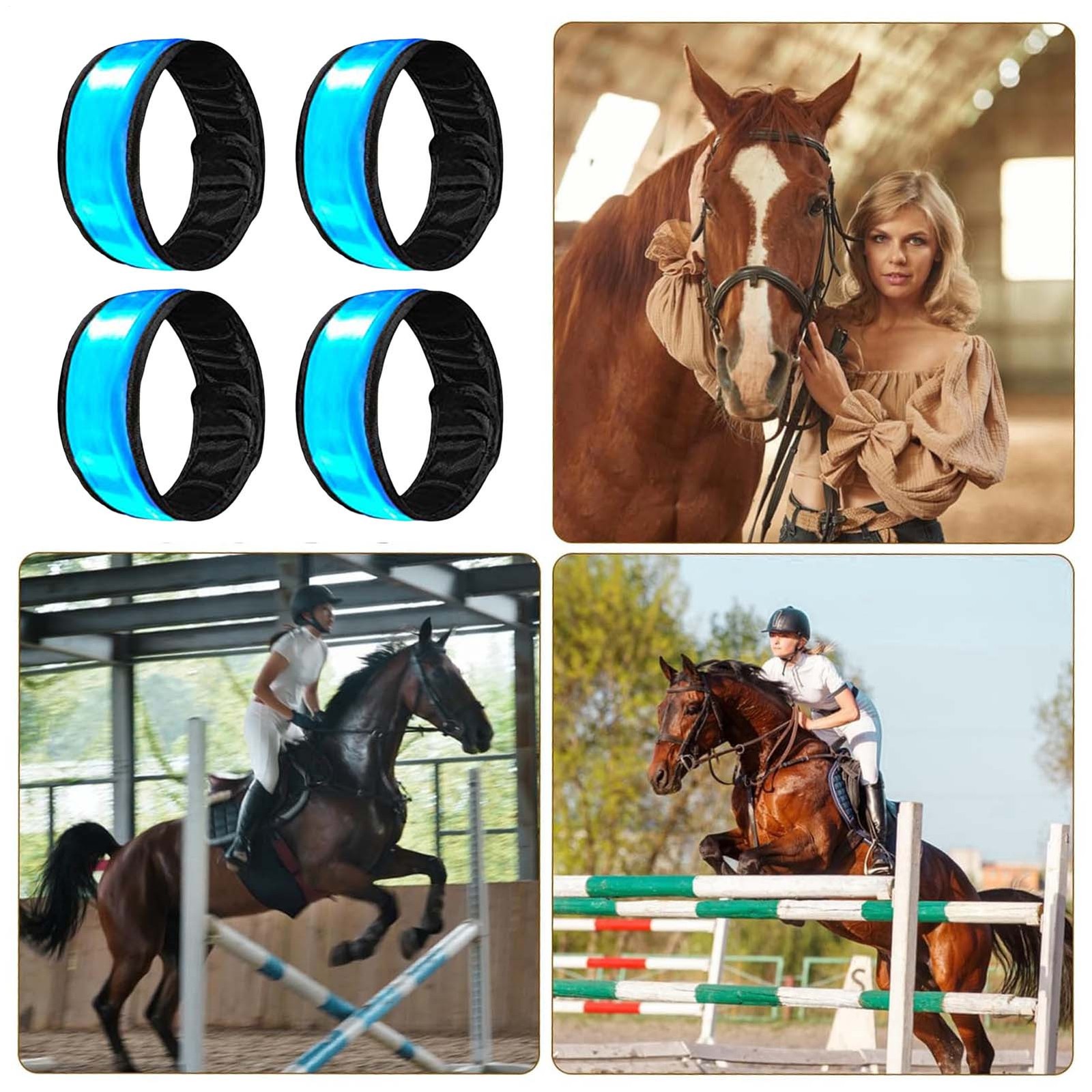 4pcs LED Horse Leg Band Reflective Animals Foot Wraps