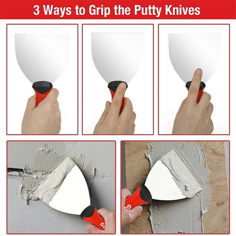 Goldblatt 4PC Joint Knife Set 9-in-1 Painter Scraper 4'' 5'' 6'' Putty Knife Set