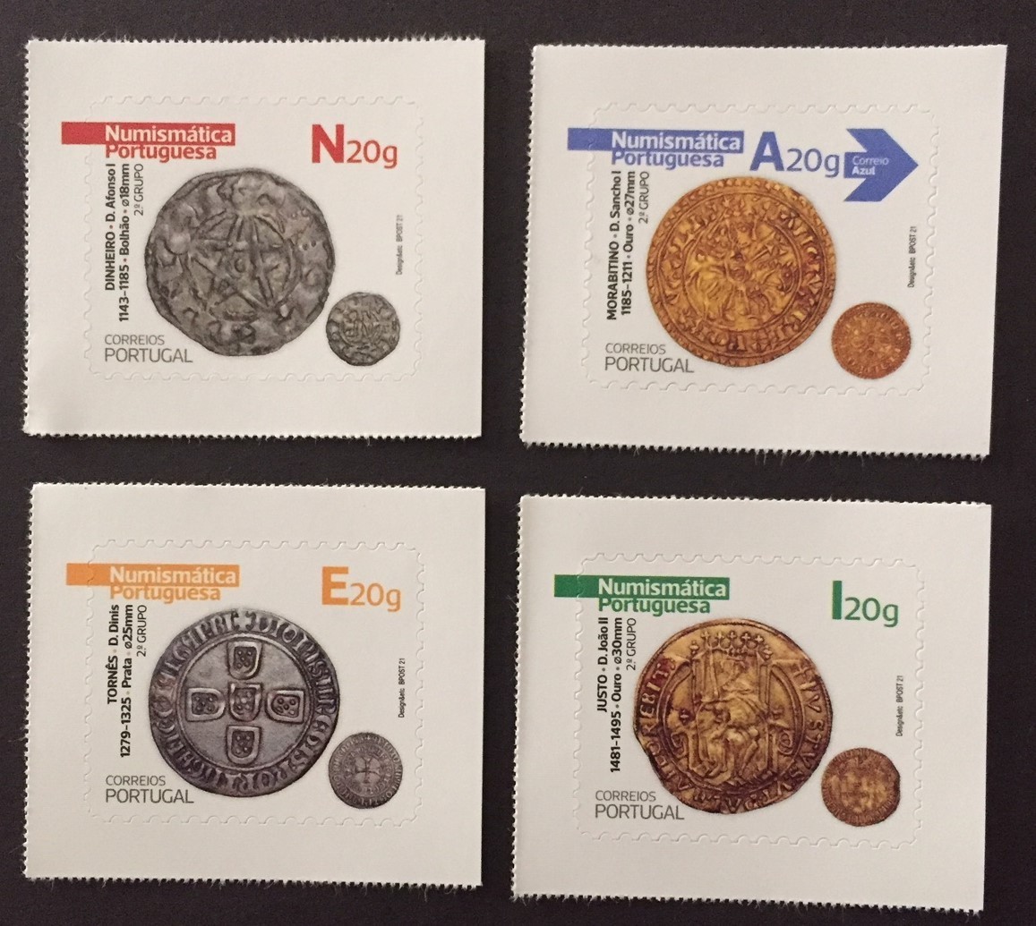 Portugal 2021 - Portuguese Numismatic, Coins self-adhesive stamps set MNH