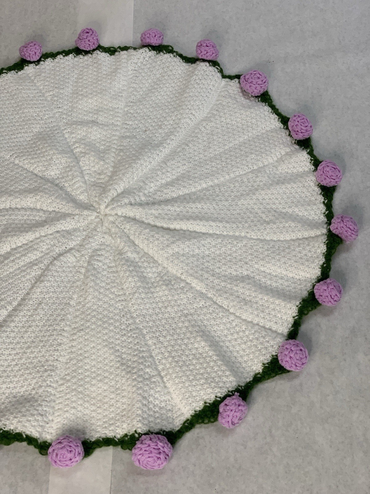 Crochet Purple Tulip Flower Bouquet Throw Blanket Handmade Knitted Ultra Soft