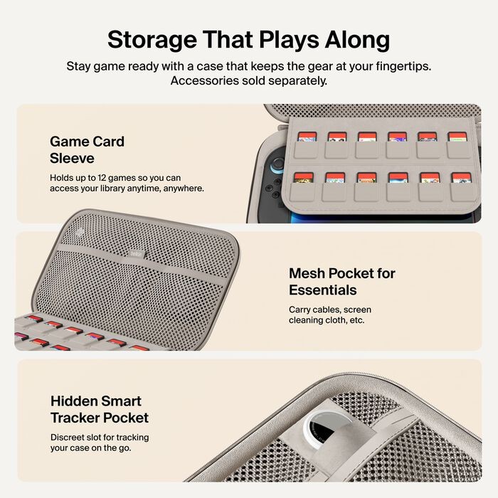 Gaming 30W Charging Case Pro for Nintendo Switch 2, Sand