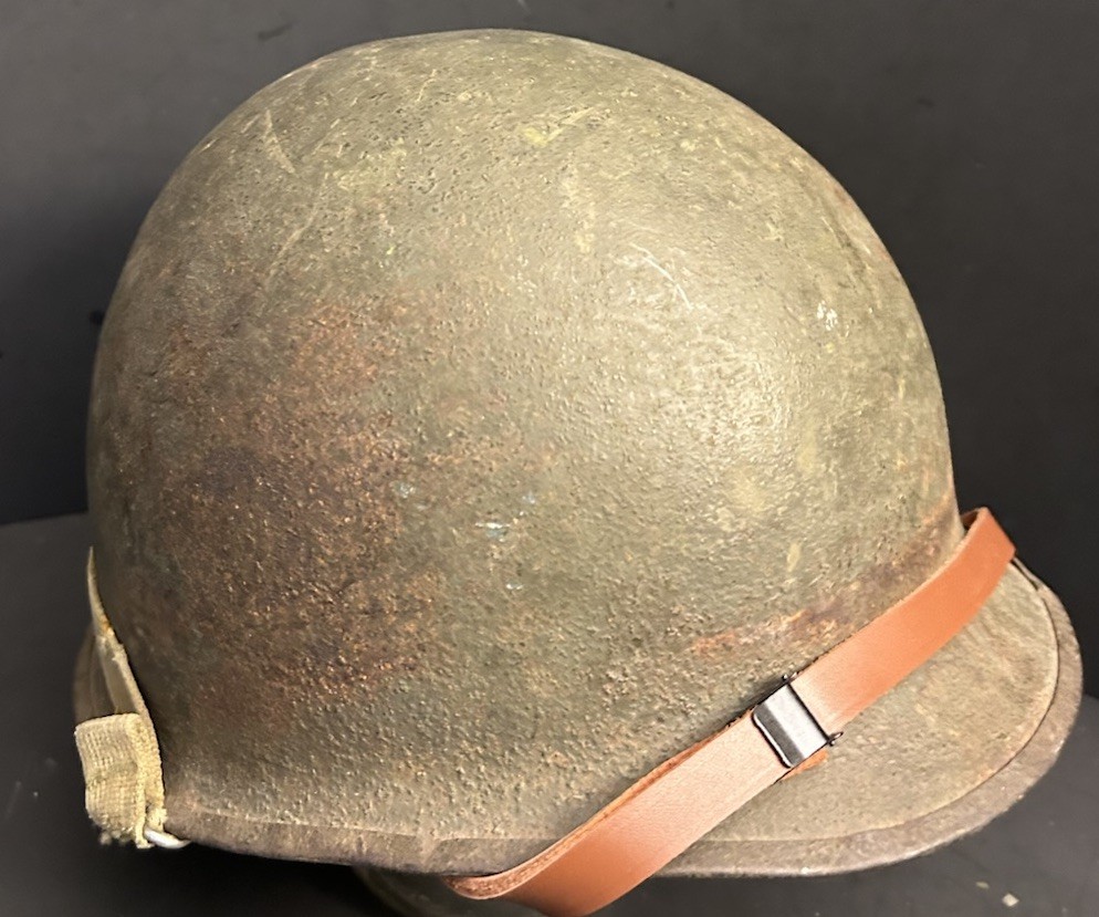 ORIGINAL PAINT 1944 WWII McCord M1 Steel Helmet w/Liner Rear Seam Swivel Bale