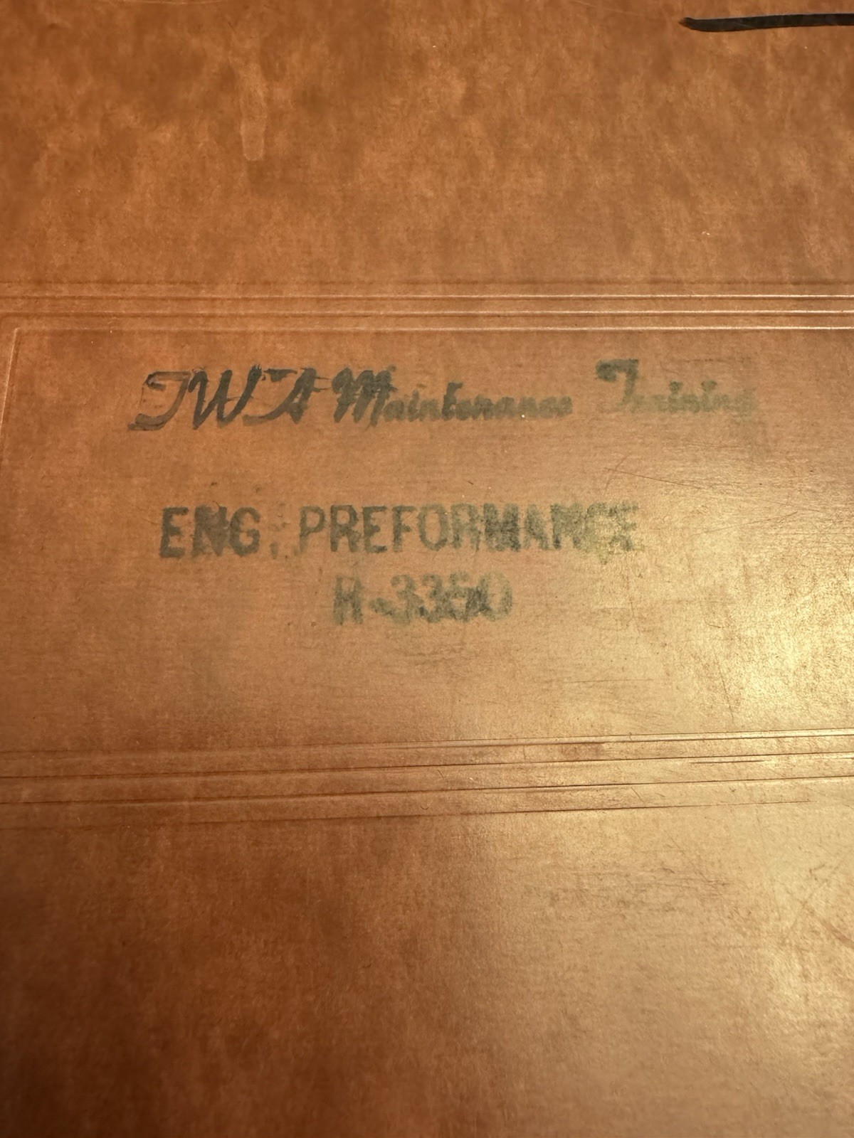 TWA MAINTENANCE ENGINE PERFORMANCE R-3350 Training Manual RARE NICE MUST HAVE