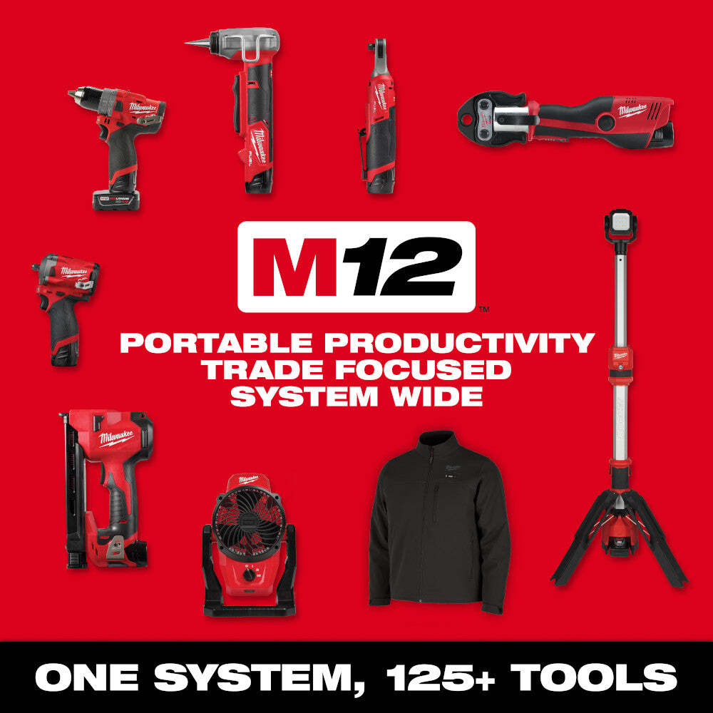 Milwaukee M102B-21XL M12 12V Durable Li-Ion Heated AXIS Jacket