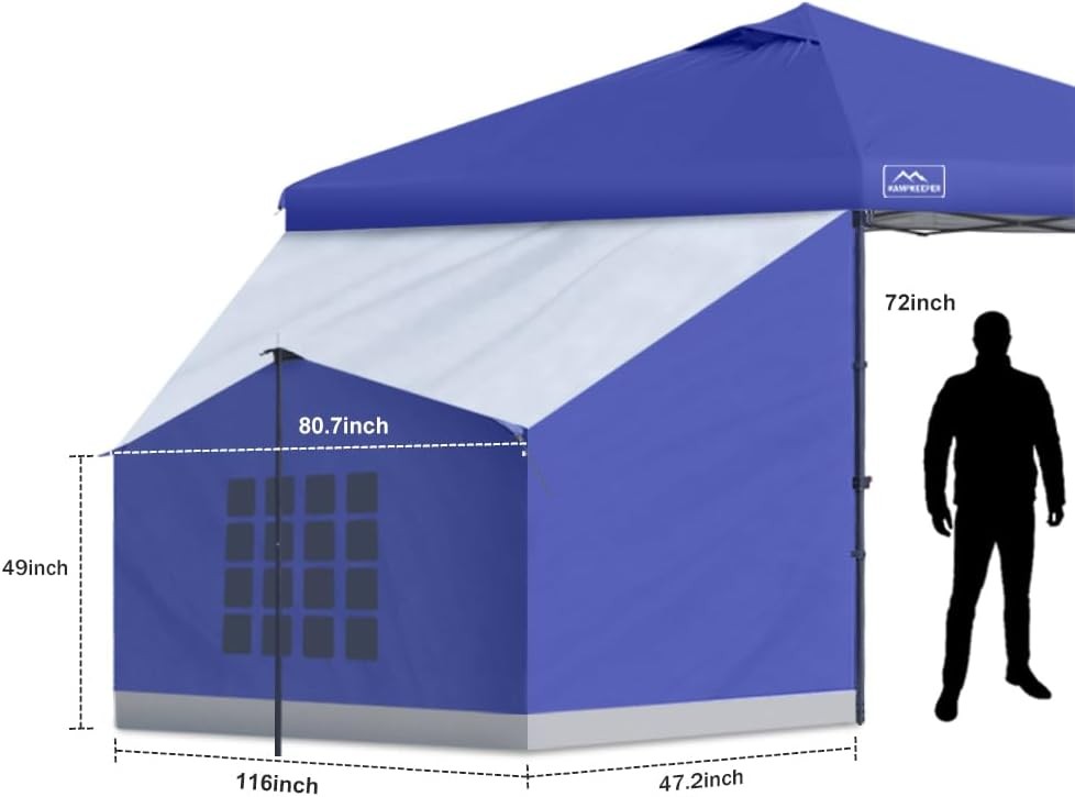 KAMPKEEPER Side Tent,Camping Tent for 10' x 10' Pop Up Canopy, Easy Set Up Gazeb