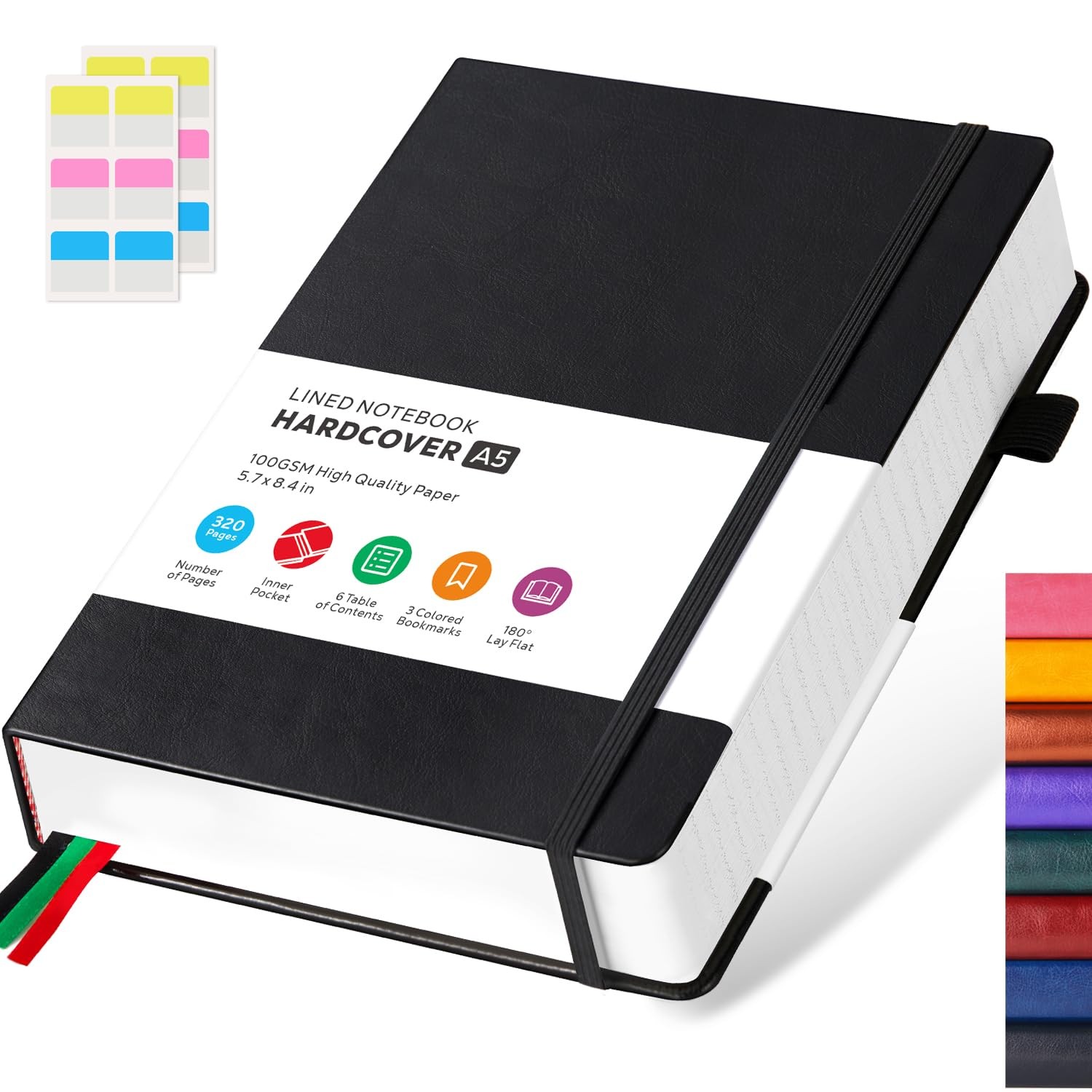 Hardcover Lined Notebook Journal For Writing 320 Pages Leather Thick College NEW