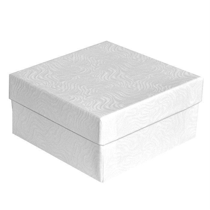 BULK Cardboard Jewelry Gift Boxes w/ Cotton Fill Padding - White Swirl 11 Sizes