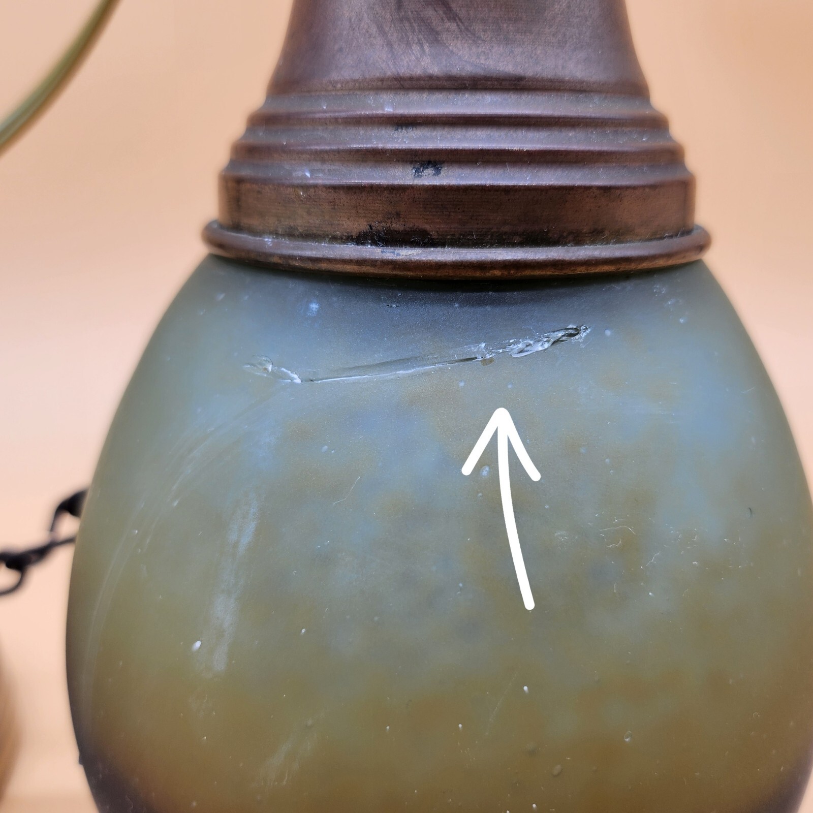 Vintage Art Glass Hanging Ceiling Pendant Light Fixture