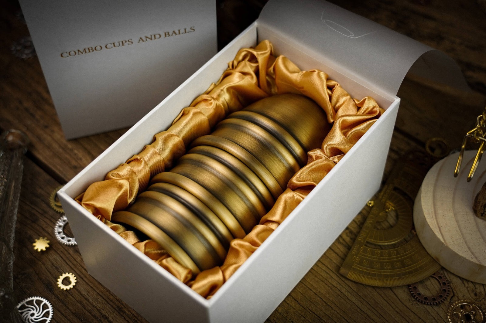 Artistic Combo Cups and Balls (Brass) by TCC magic tricks