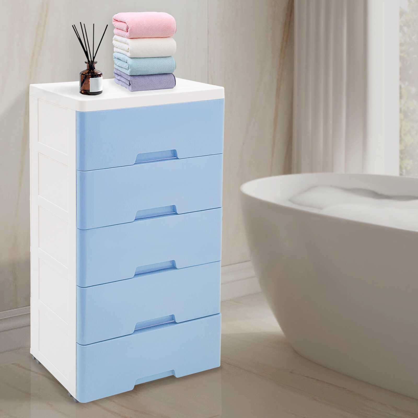 Plastic Drawers Dresser, Storage Cabinet with Drawers, Closet Drawers Dresser