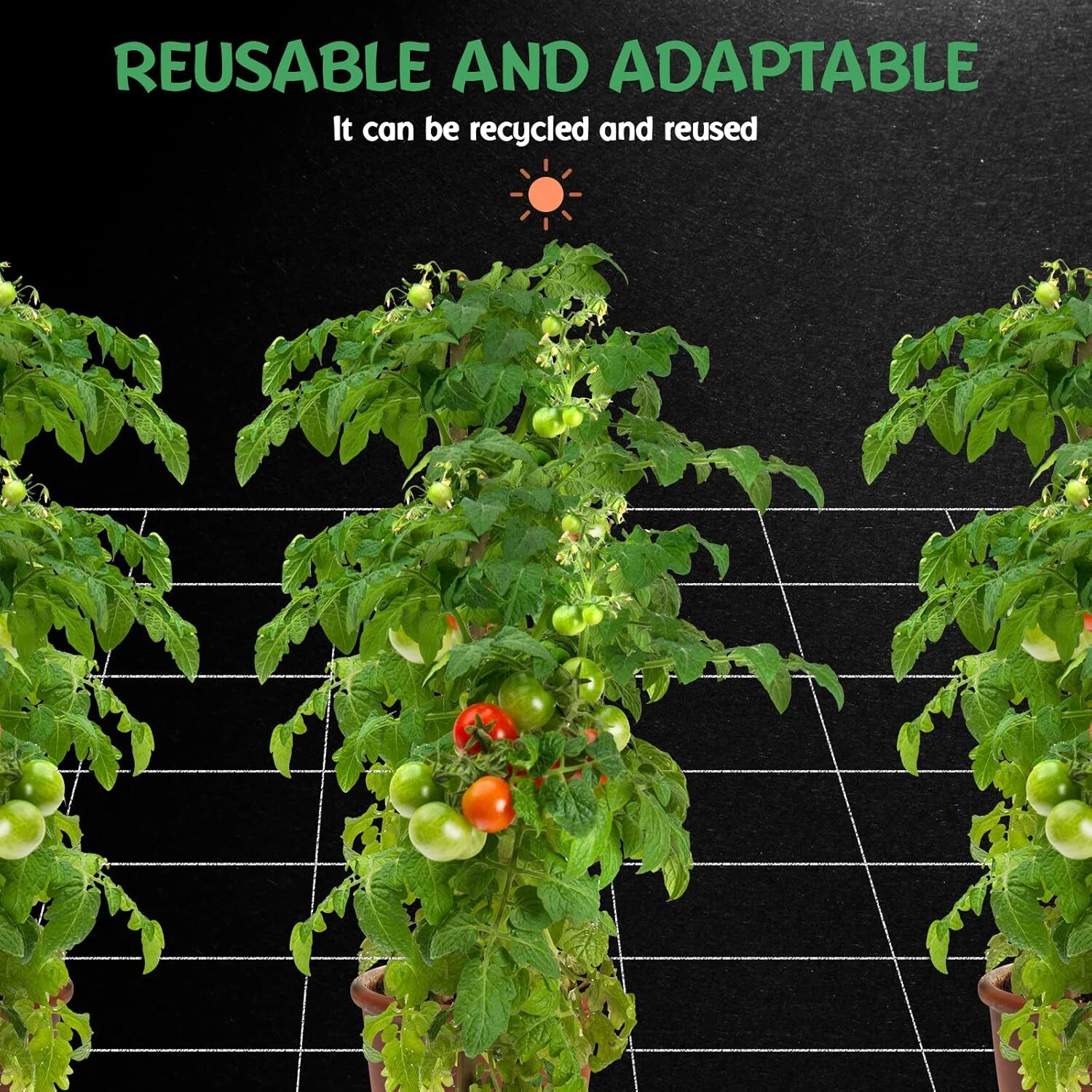 Seedfactor Plant Trellis Netting Garden HeavyDuty Polyester Grow Net +SquareMesh