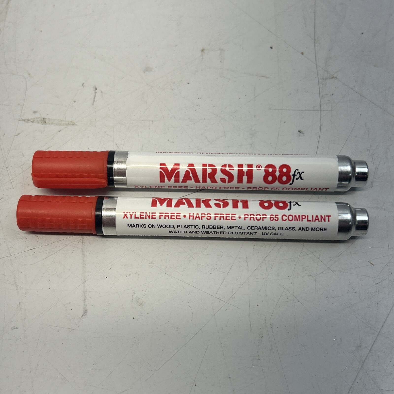 X2 Paint Marsh 88fx Industrial Marker 2pc Originals red Xylene Free Solvent!
