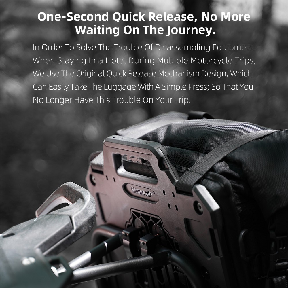 Rhinowalk Motorcycle Side Bag Waterproof 35L Quick Release Saddlebag Pannier 1Pc