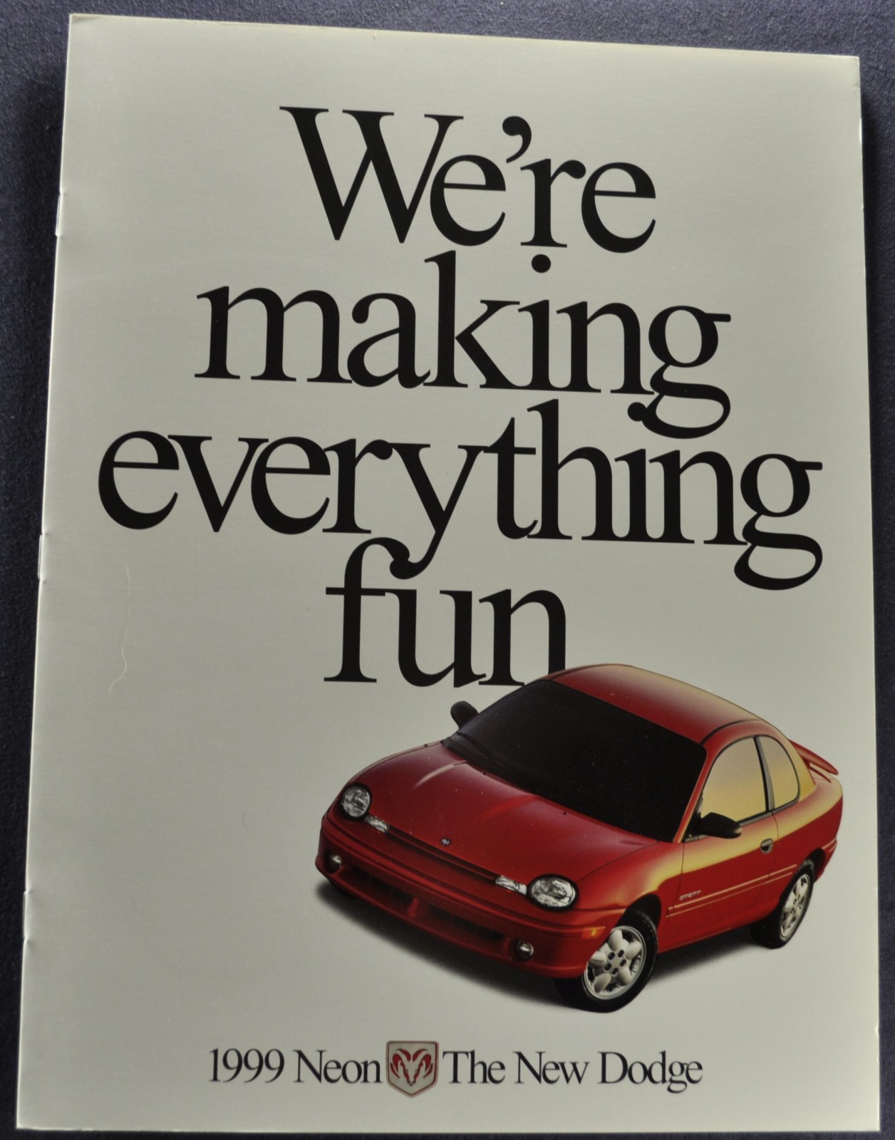1999 Dodge Neon Catalog Brochure R/T Sport Coupe Excellent Original 99