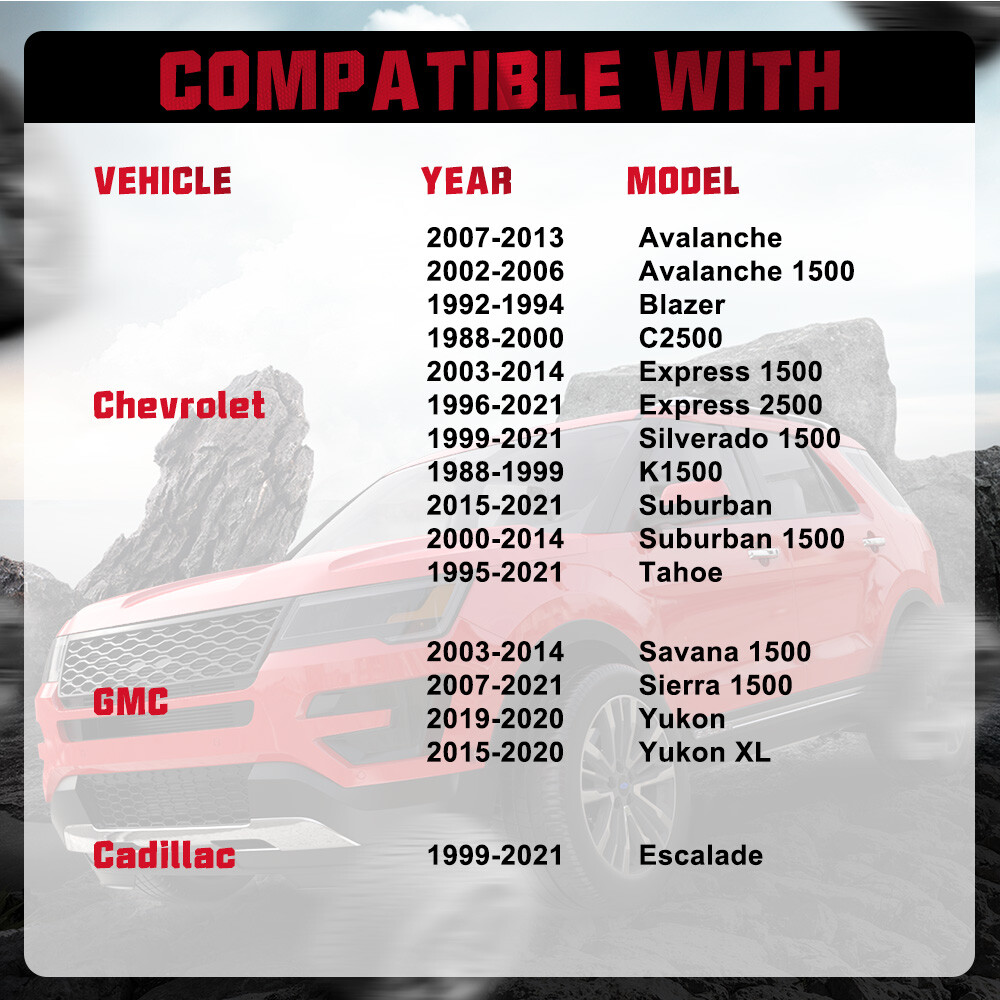 4Pcs 2 inch 6 Lug 6x5.5 Wheel Spacers fits Chevy Silverado 1500 Suburban Sierra