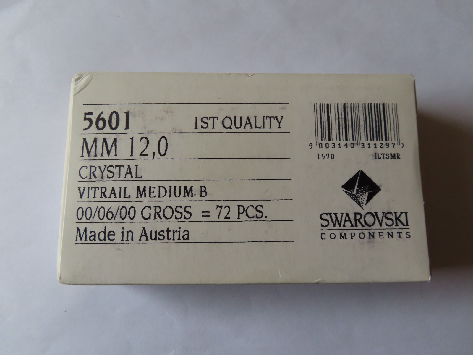 4 Swarovski Square Cube Beads 12mm Vitrail Medium (rare). #5601