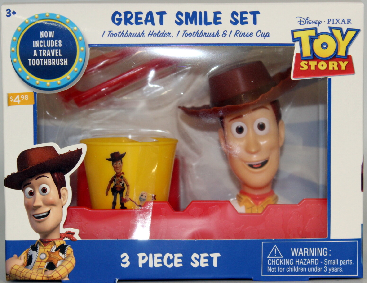 Toy Story Woody Travel Toothbrush Holder Rinse Cup Great Smile Set Disney Pixar