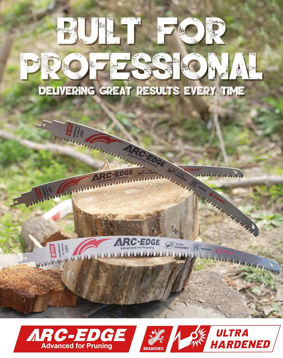 EZARC Japanese Teeth Reciprocating Saw Blade 15 Inch, Arc Edge Wood Pruning Saw