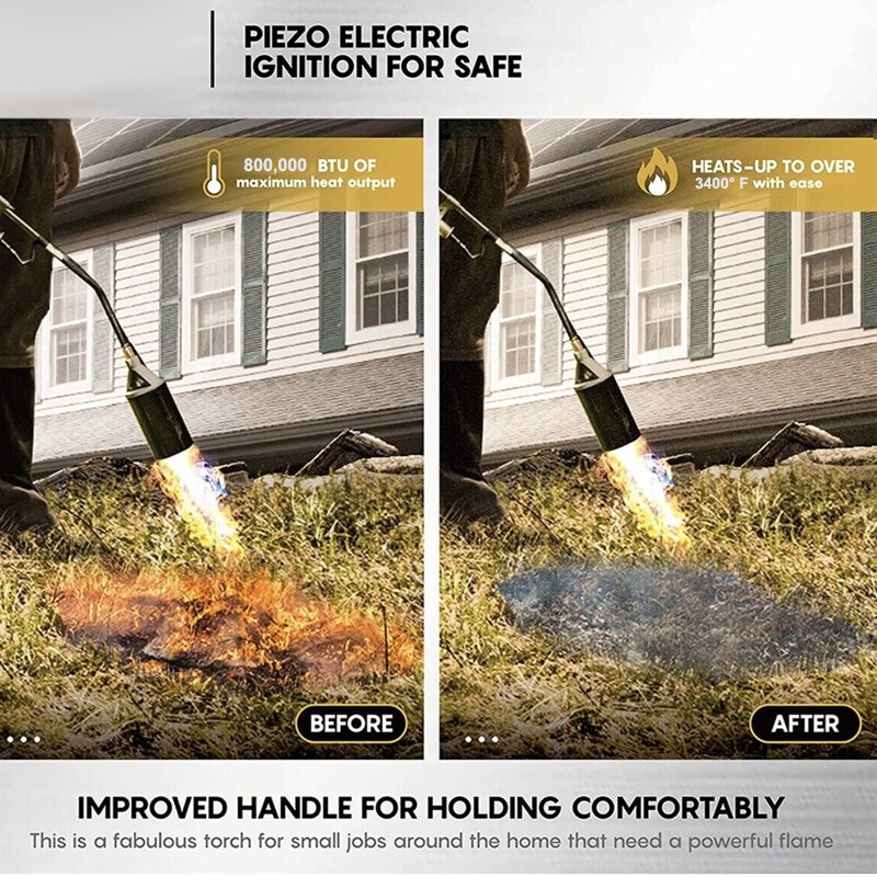 Propane Torch Weed Burner Kit Spray Gun W/ 2M Hose Snow Melting Igniter Welding