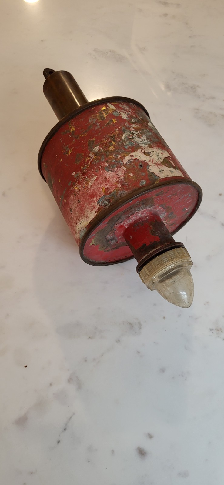 Antique Brass/Red Buoy Marker