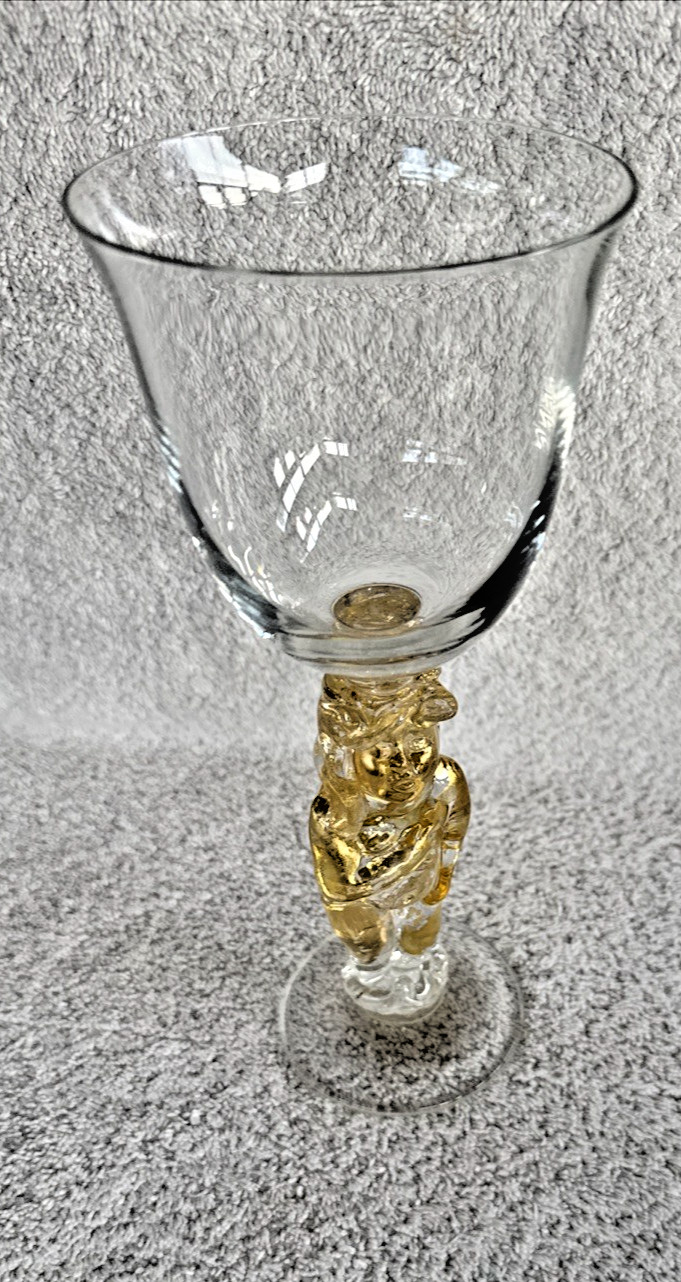 Gold Buddha Stem Glass Worshiping Goblet / Offering Goblet